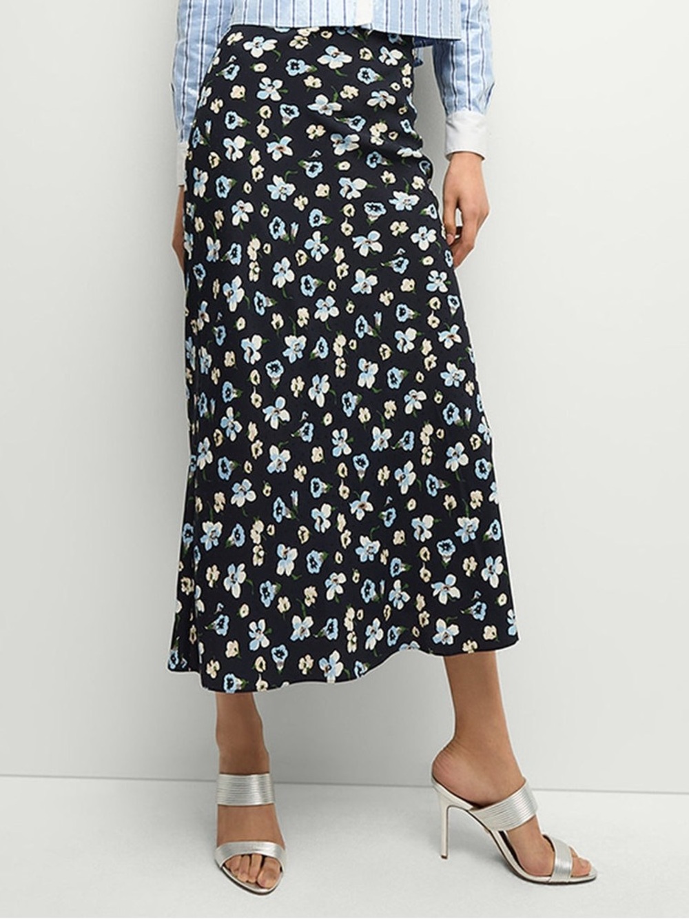NWT $498 Veronica Beard Clover Silk Floral Midi-Skirt - Picture 2 of 9